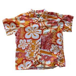 Yiume Men's Hawaiian Shirt Button Short Sleeve Tiki XXL 2X